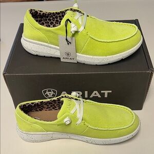 Ariat Women's Neon Green Sneakers with Leopard Print